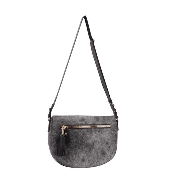 David Jones saddle bag style cross body bag NEW Gray - Picture 1 of 6